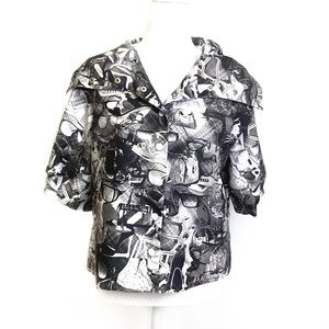 Vintage Samuel Dong Cropped Sunglasses Blazer Jacket Size Small